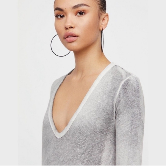COPY - Free People | We The Free | Long Sleeve V-neck Tunic Tee Gray size S Sma… - Picture 3 of 9